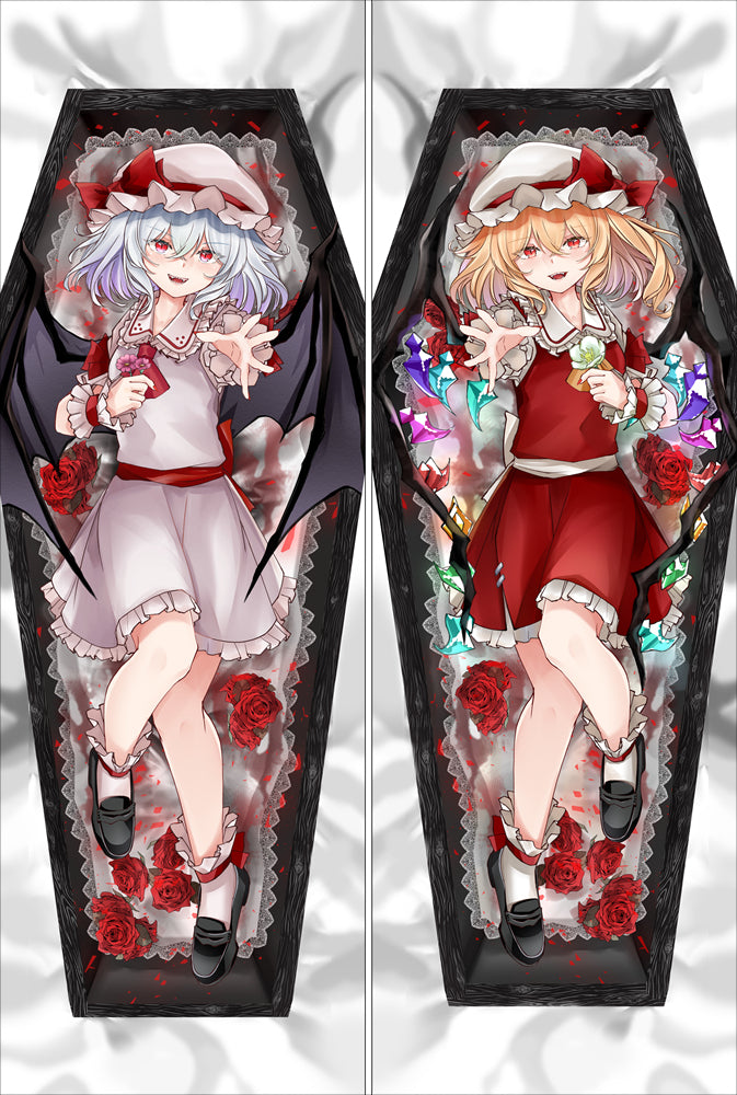 Touhou Project Remilia &amp; Flandre Anime Dakimakura Body Pillow Cover image 0