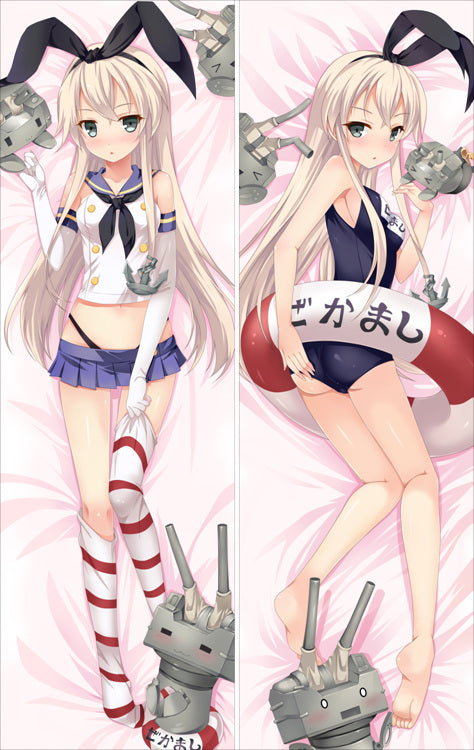 Kantai Collection Destroyer Shimakaze Anime Dakimakura Body Pillow Cover image 0