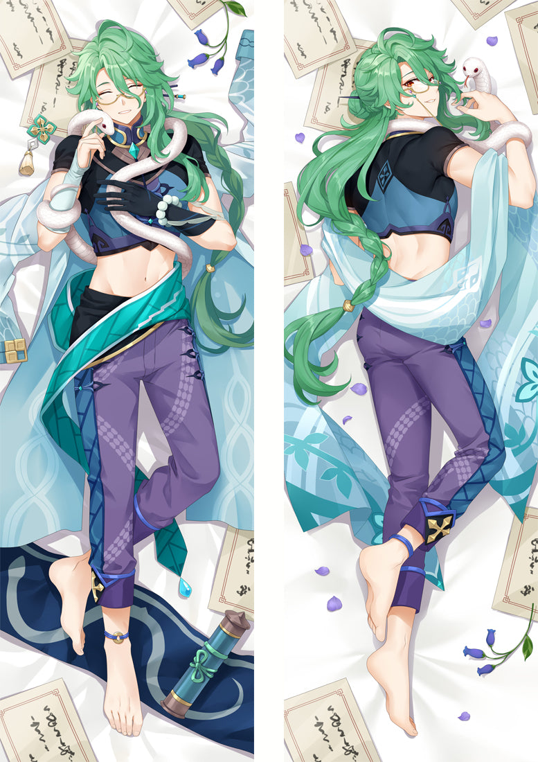 Genshin Impact Baizhu Anime Dakimakura Pillow Cover image 0