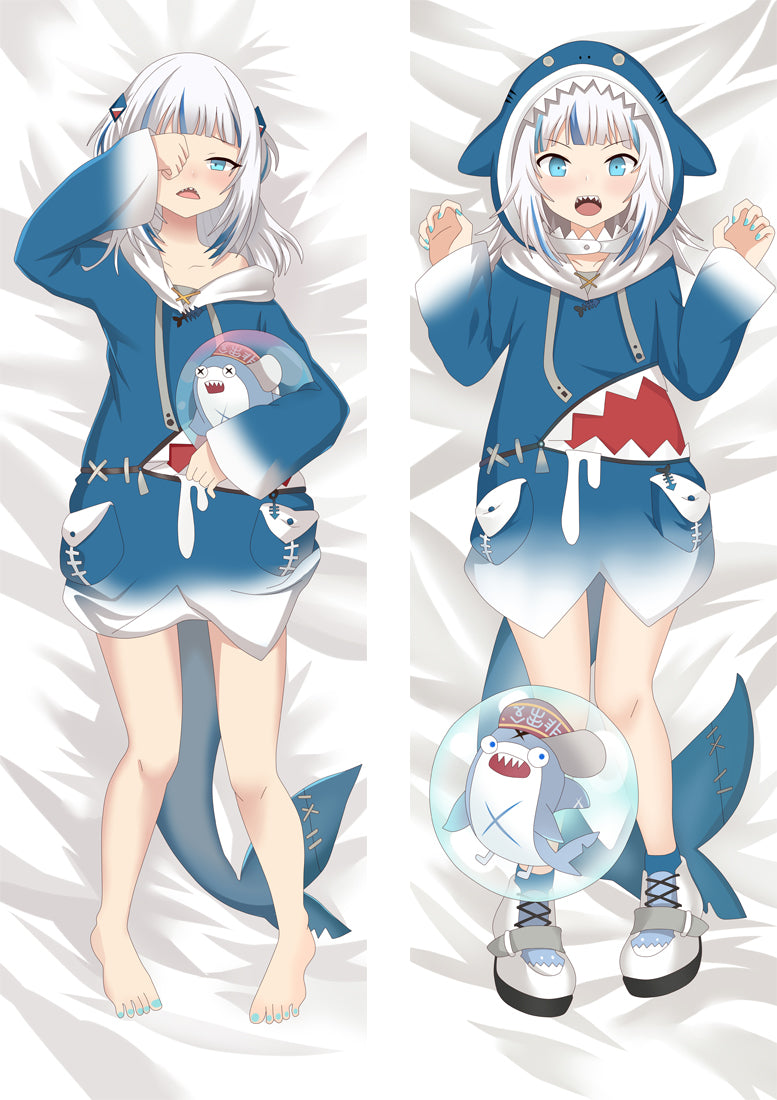 Virtual Youtuber Gawr Gura Anime Dakimakura Body Pillow Cover image 0