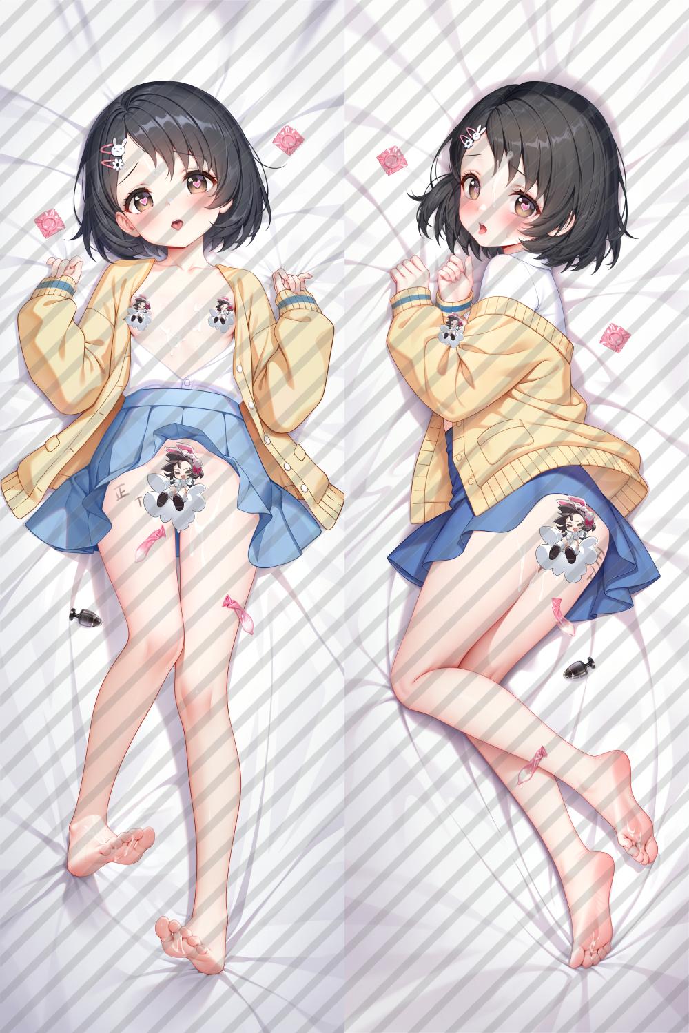 The Idolmaster Cinderella Girls Sasaki Chie with Double Sides Zipper to make love Anime Dakimakura Pillow Case image 0
