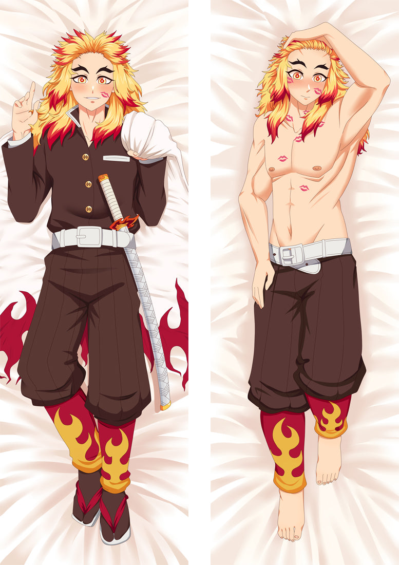 Rengoku Kyoujurou Demon Slayer: Kimetsu no Yaiba Anime Dakimakura Body Pillow Cover image 0