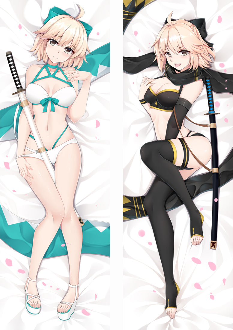 Fate/Grand Order Swimsuit Okita SÅji Anime Dakimakura Pillow Cover image 0