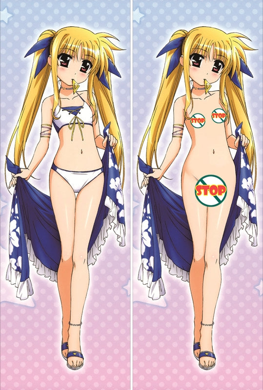 Magical Girl Lyrical Nanoha Fate Testarossa Anime Dakimakura Pillow Cover image 0