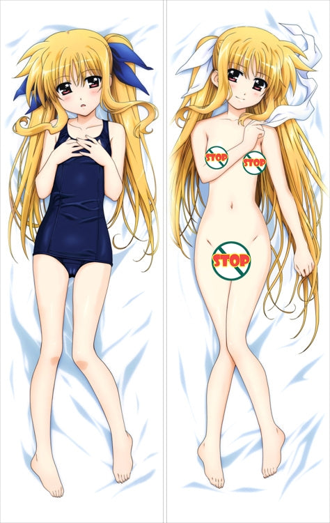 Magical Girl Lyrical Nanoha Fate Testarossa Anime Dakimakura Pillow Cover image 0