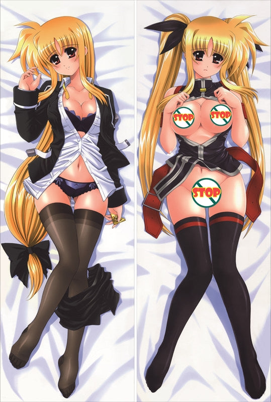 Magical Girl Lyrical Nanoha Fate Testarossa Anime Dakimakura Pillow Cover image 0