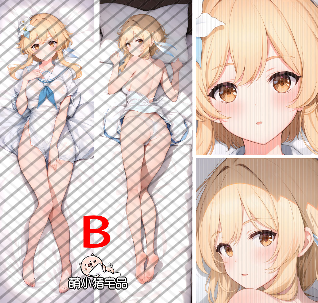 Genshin Impact Lumine Anime Dakimakura Girl Pillow Cover image 0