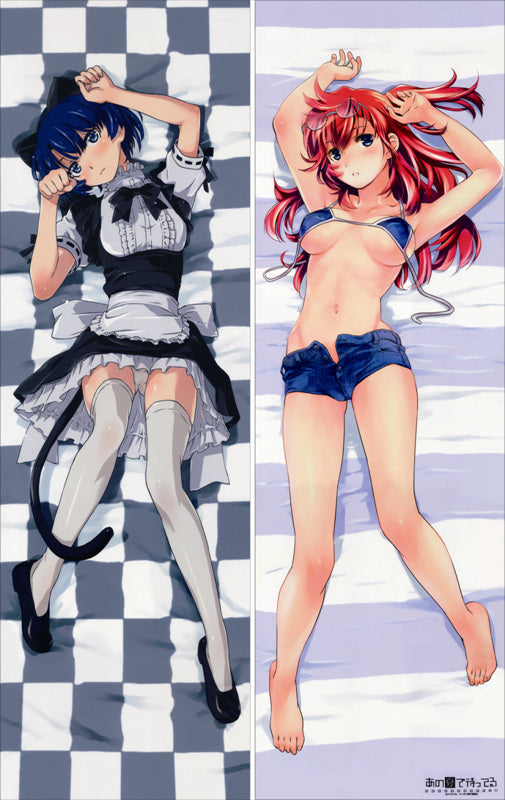 Waiting in the Summer Kanna Tanigawa + Emika Takatsuki Anime Dakimakura Japanese Pillow Cover image 0