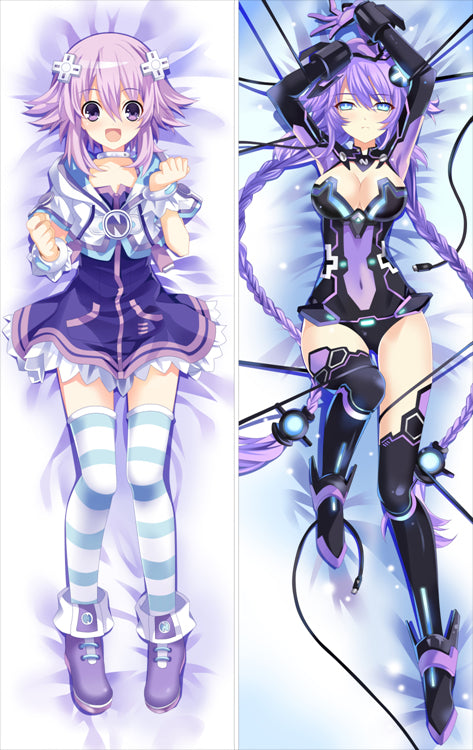 Hyperdimension Neptunia Neptune + Purple Heart Anime Dakimakura Body Pillow Cover image 0