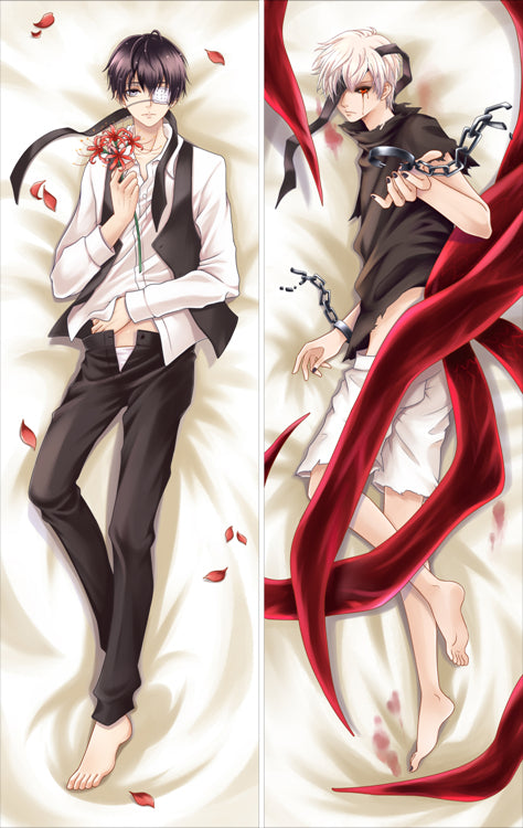 Tokyo Ghoul Ken Kaneki Anime Dakimakura Anime Dakimakura Body Pillow Case image 0