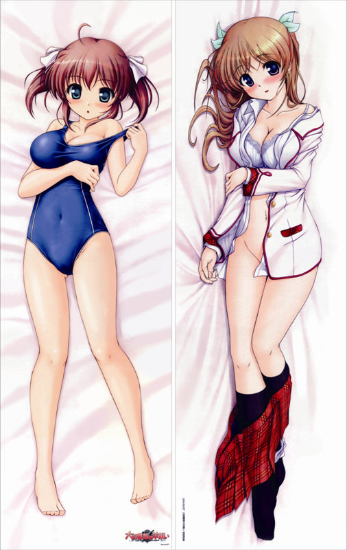Daitoshokan no Hitsujikai Nagi Kodachi + Tsugumi Shirasaki Anime Dakimakura Japanese Pillow Cover image 0