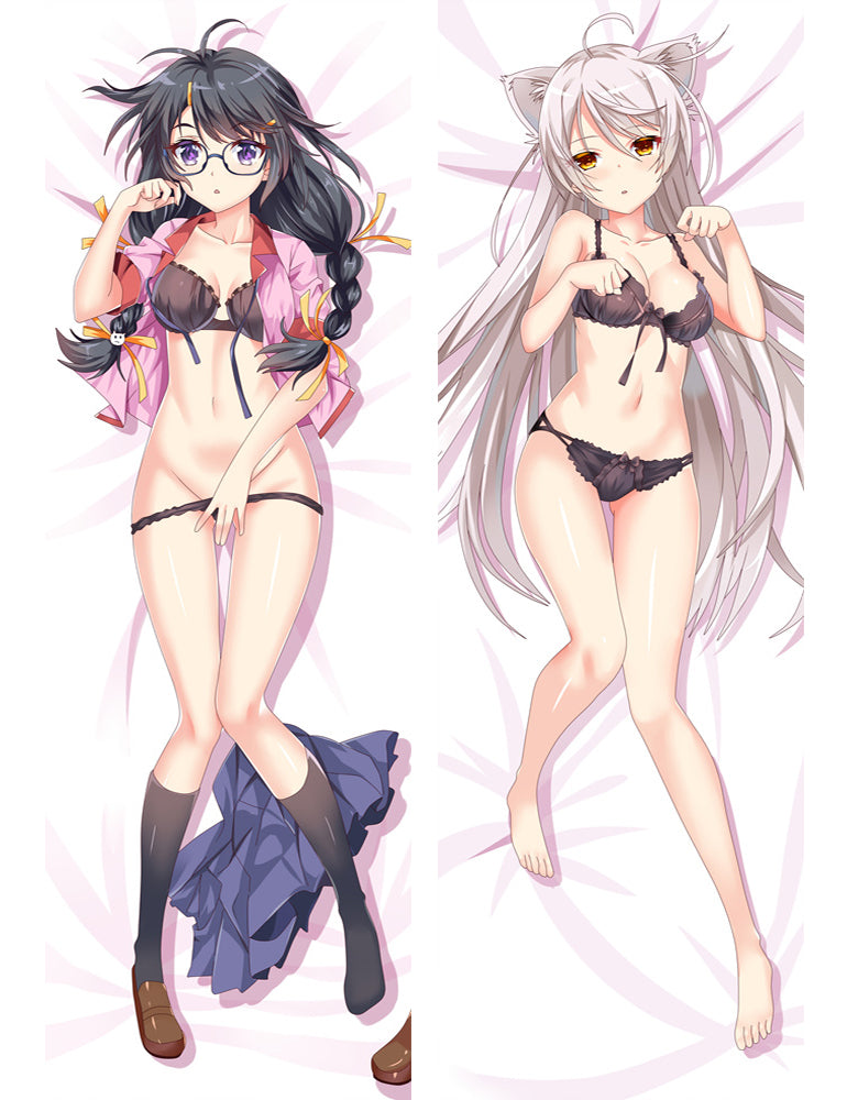 Anime Dakimakura Pillow Case Monogatari Series Hanekawa Tsubasa Pillow Cover image 0