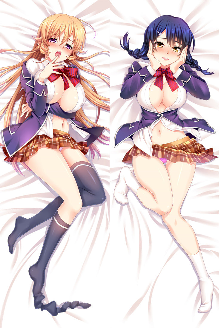 Food Wars!: Shokugeki no Soma Nakiri erina &amp; Megumi Tadokoro Dakimakura Hug Body Pillow Case image 0