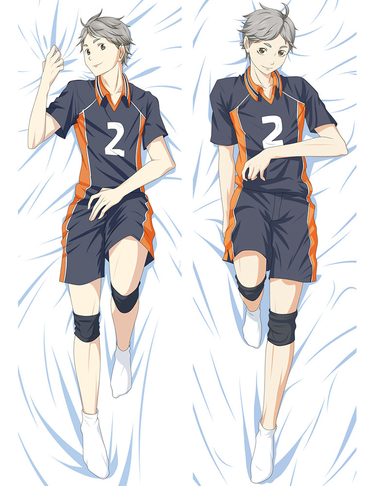 Haikyuu!! Karasuno High School Koshi Sugawara Anime Dakimakura Pillow Cover image 0