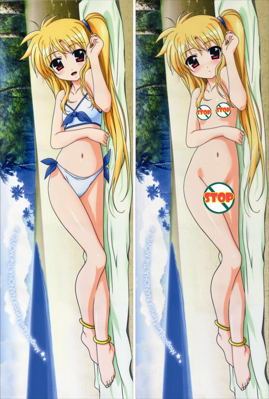 Magical Girl Lyrical Nanoha Fate Testarossa Anime Dakimakura Pillow Cover image 0