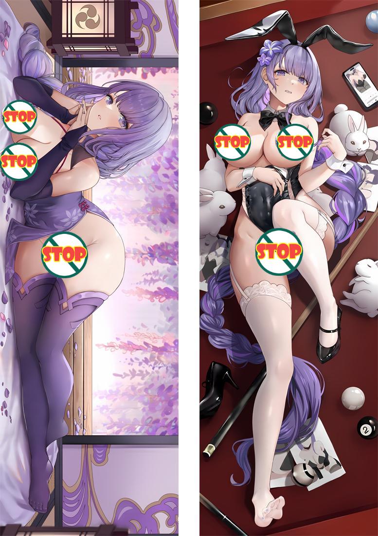 Genshin Impact Raiden Shogun Anime Dakimakura Body Pillow Cover image 0