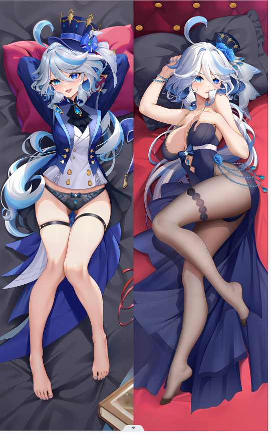 Genshin Impact Focalors Anime Dakimakura Girl Body Pillow Cover image 0