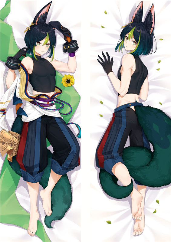 Genshin Impact Tighnari Anime Dakimakura Boy Body Pillow Cover image 0