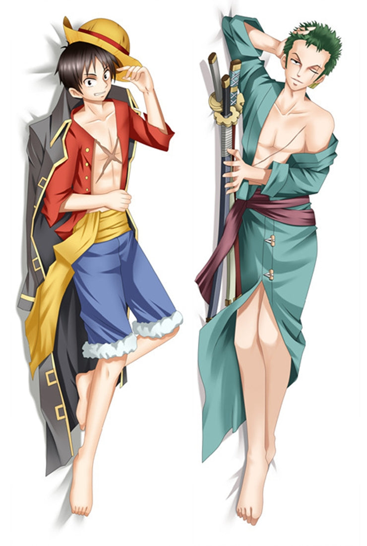 One Piece Monkey D. Luffy &amp; Roronoa Zoro Anime Dakimakura Pillow Cover image 0