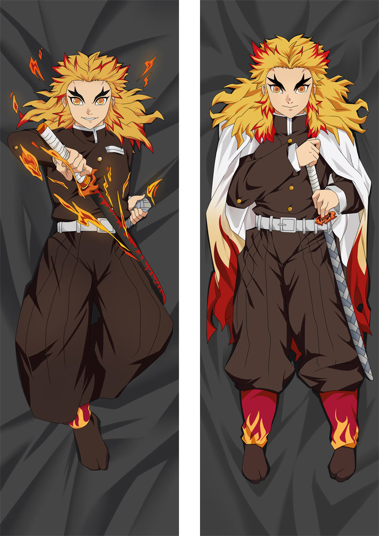 Rengoku Kyoujurou Demon Slayer: Kimetsu no Yaiba Anime Dakimakura Pillow Cover image 0