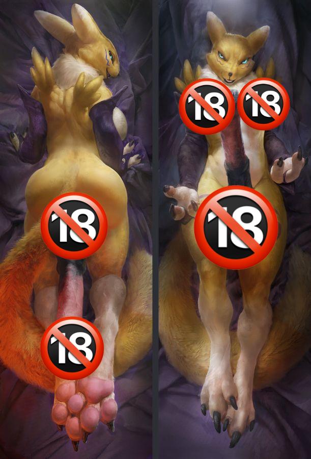 Orcs Renamon NSFW w/cock Anime Dakimakura Body Pillow Cover image 0