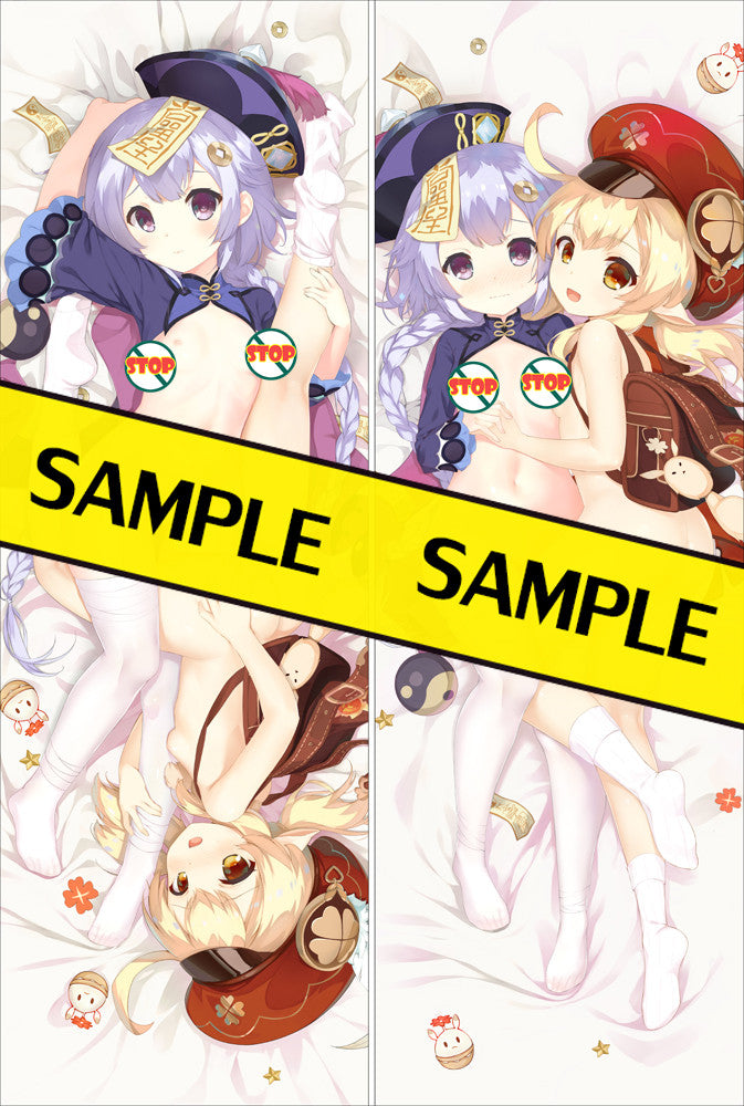 Klee and Qiqi Naked Dakimakura Body Pillow Cover - Genshin Impact image 0