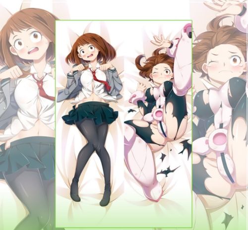 New Anime My Boku no Hero Academia Ochaco Uraraka Dakimakura Hugging Body Pillow Case image 0