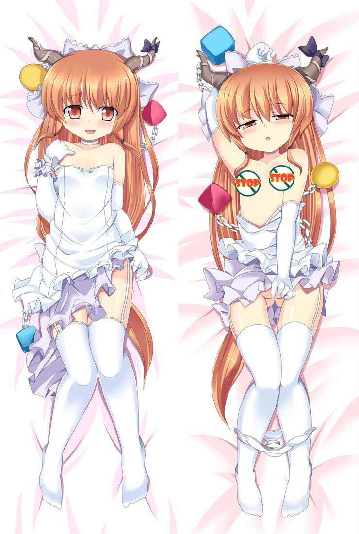 Touhou Project Ibuki Suika Anime Game Dakimakura Pillow Case Cover image 0
