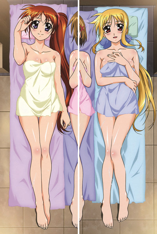 Magical Girl Lyrical Nanoha Fate Testarossa + Nanoha Takamachi Anime Dakimakura Pillow Cover image 0