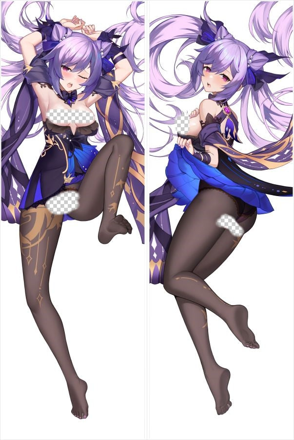 Genshin Impact Keqing Anime Dakimakura Naked Body Pillow Cover image 0