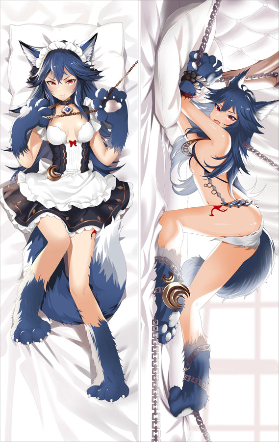 Granblue Fantasy Magic Wolf Fenrir Anime Dakimakura Pillow Cover image 0