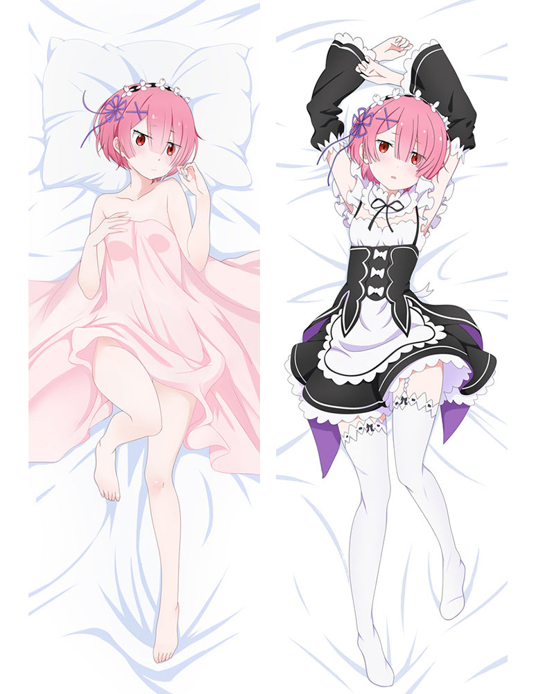 Re:Zero Dakimakura Ram Anime Girl Hugging Body Pillow Case Cover image 0