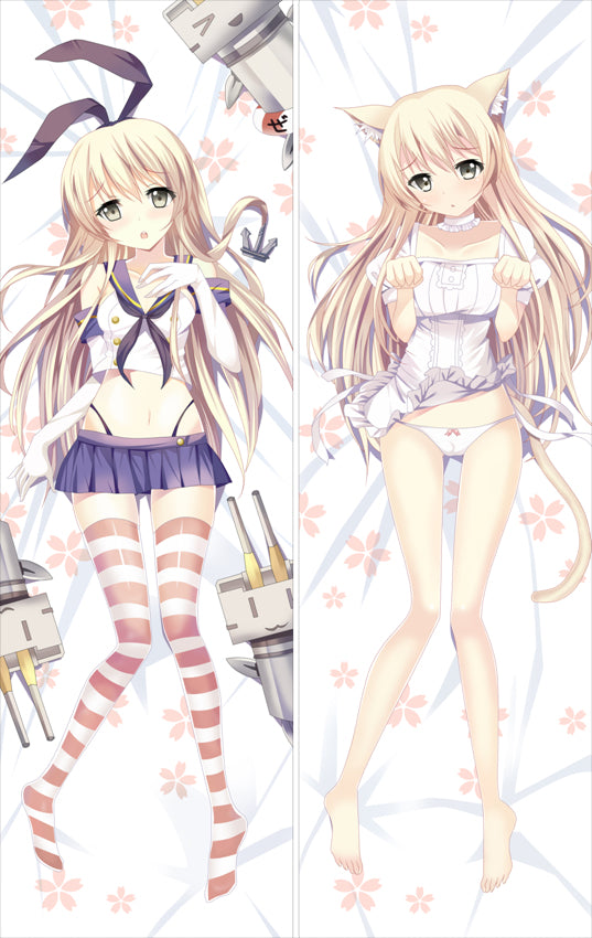 Kantai Collection Destroyer Shimakaze Anime Dakimakura Body Pillow Cover image 0