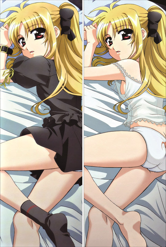 Magical Girl Lyrical Nanoha Fate Testarossa Anime Dakimakura Pillow Cover image 0