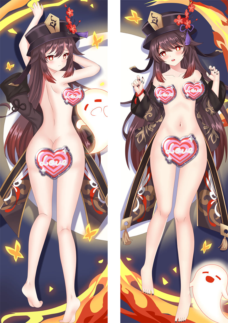Genshin Impact Hutao Nude Apart Legs With a Hole Sex Body Pillow Case image 0