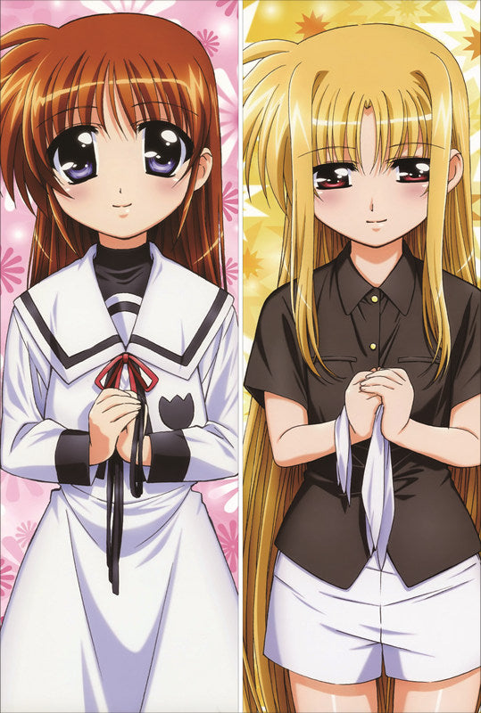 Magical Girl Lyrical Nanoha Fate Testarossa + Nanoha Takamachi Anime Dakimakura Pillow Cover image 0