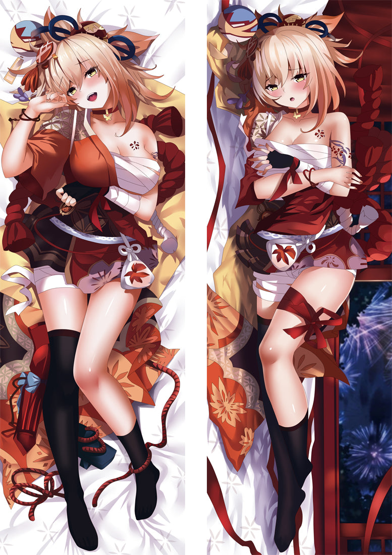 Genshin Impact YOIMIYA Anime Dakimakura Body Pillow Cover image 0
