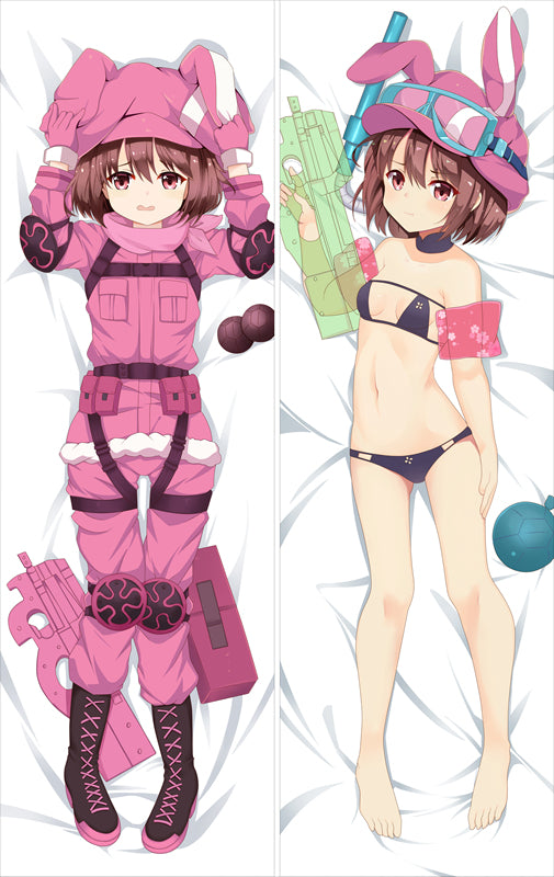 Sword Art Online Alternative Gun Gale Online Llenn Karen Kohiruimaki Anime Dakimakura Pillow Cover image 0