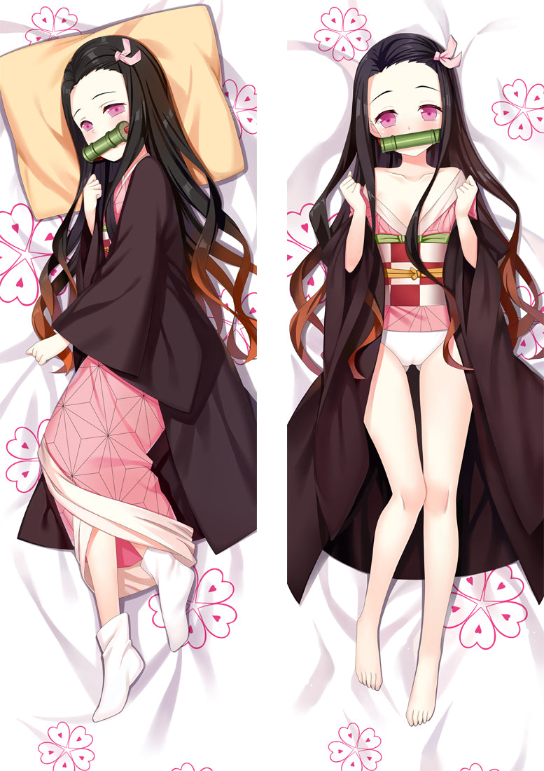 Demon Slayer: Kimetsu no Yaiba Kamado Nezuko Anime Dakimakura Pillow Cover image 0