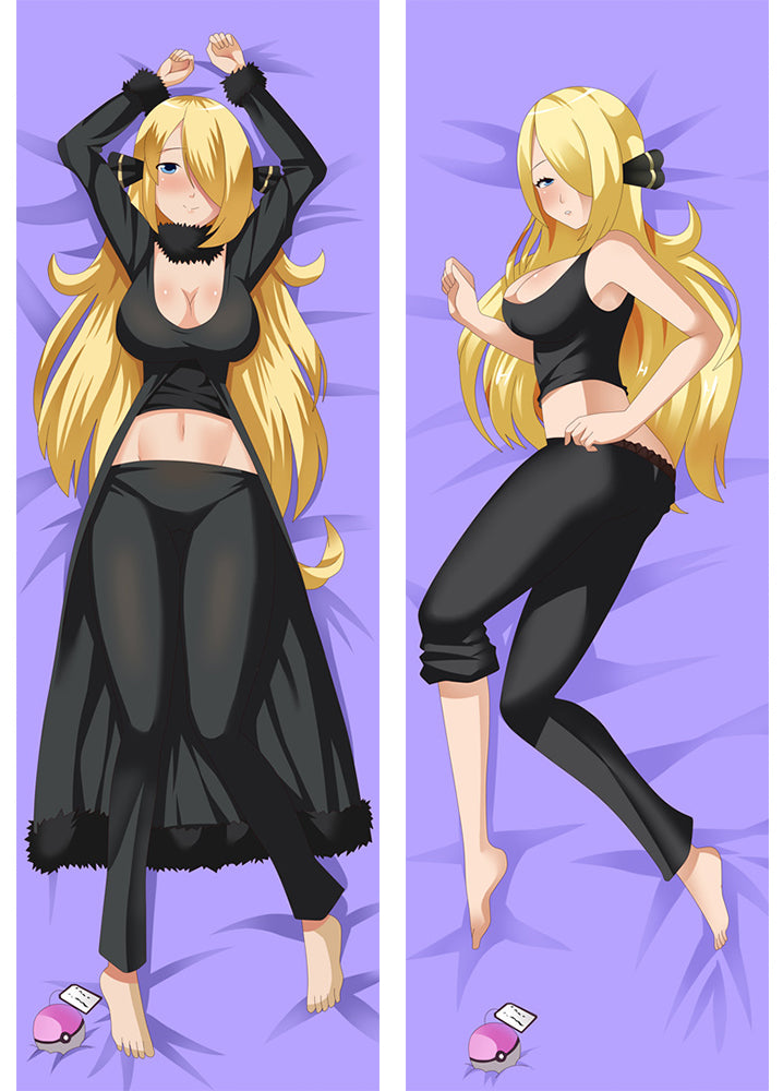 PokÃ©mon Cynthia Anime Dakimakura Pillow Case image 0