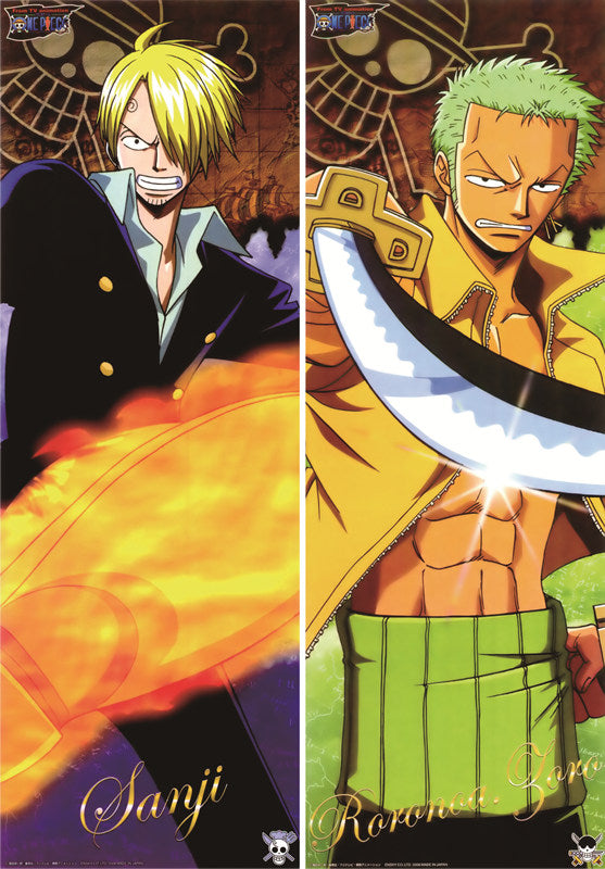 One Piece Roronoa Zoro + Sanji Anime Dakimakura Body Pillow Cover image 0