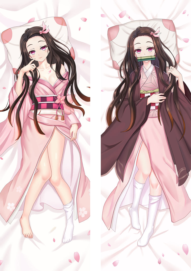 Demon Slayer: Kimetsu no Yaiba Kamado Nezuko Anime Dakimakura Pillow Cover image 0