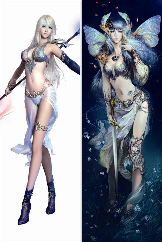 Cleavage Sword Wings Anime Dakimakura Japanese Pillow Cover image 0