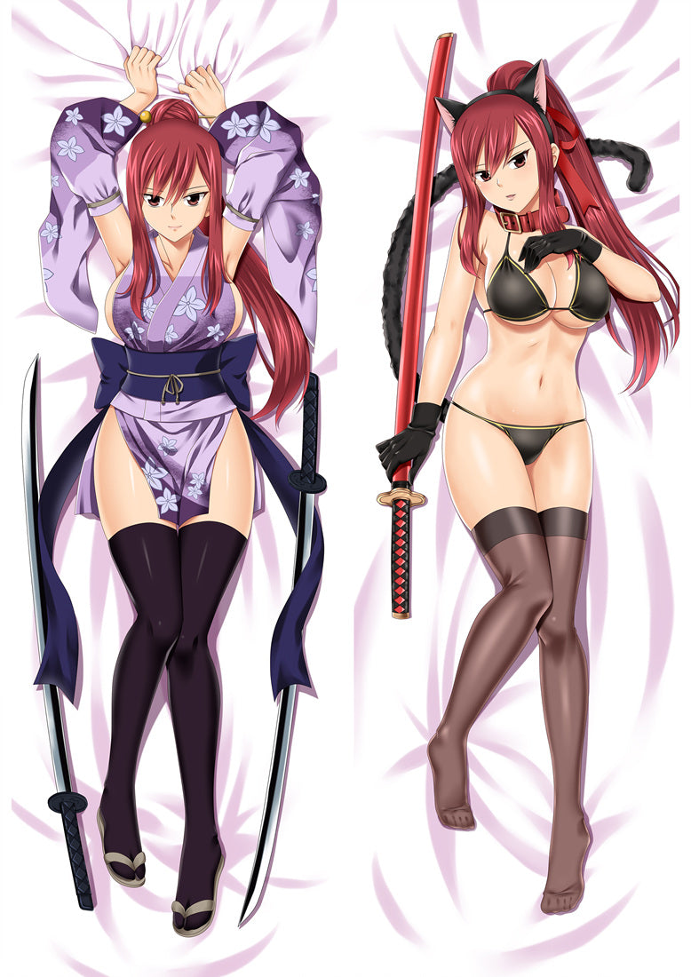 Fairy Tail Erza Scarlet Anime Dakimakura Pillow Cover image 0