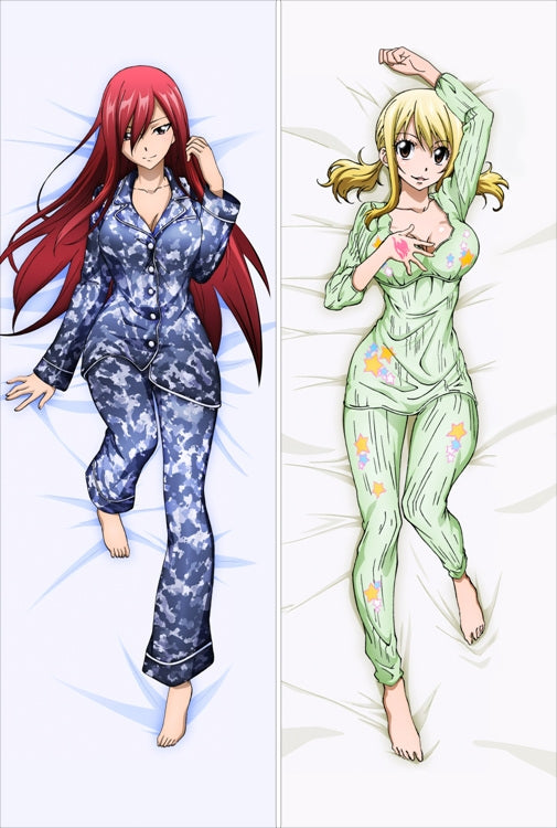 Fairy Tail Erza Scarlet + Lucy Heartfilia Anime Dakimakura Pillow Cover image 0