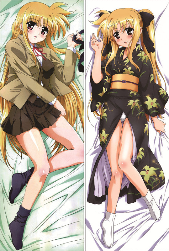Magical Girl Lyrical Nanoha Fate Testarossa Anime Dakimakura Pillow Cover image 0