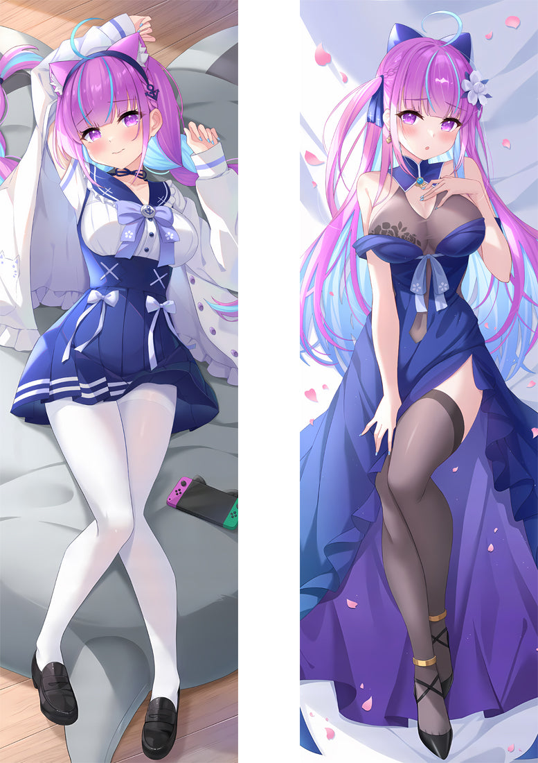 Virtual Youtuber Minato Aqua Anime Dakimakura Girl Body Pillow Cover image 0