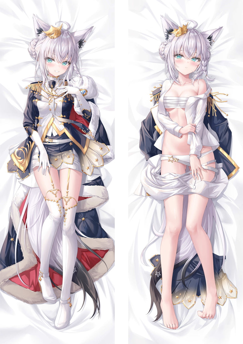 Virtual Youtuber Shirakami Fubuki Anime Dakimakura Girl Body Pillow Cover image 0