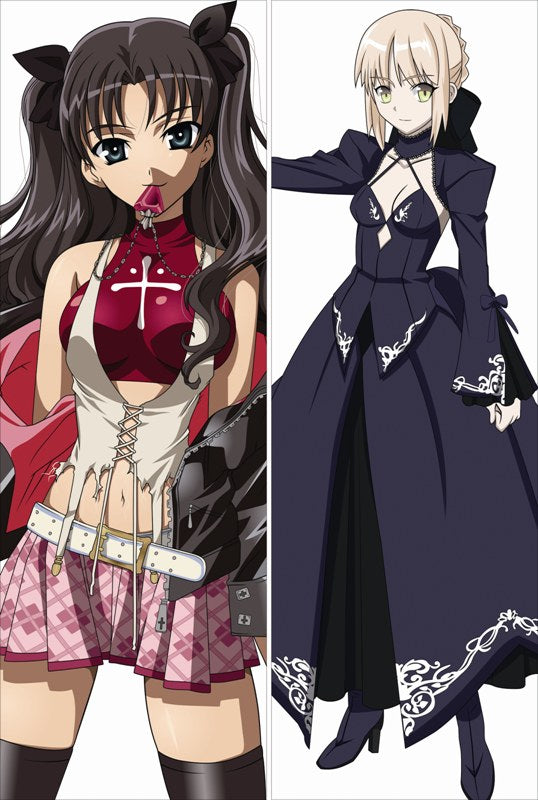 Fate stay night Saber + Rin Tohsaka Anime Dakimakura Pillow Cover image 0