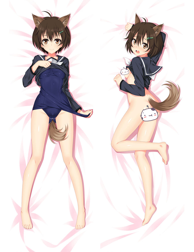 Strike Witches Karibuchi Hikari Anime Dakimakura Pillow Cover image 0